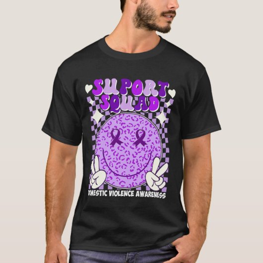 Groovy Support Squad Huiselijk Geweld Bewustzijn M T-shirt (Voorkant)
