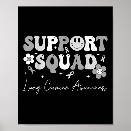 Groovy Support Squad Lung Cancer Awareness White R Poster (Voorkant)