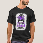 Groovy Support Squad Messy Bun Epilepsy Awareness T-shirt (Voorkant)