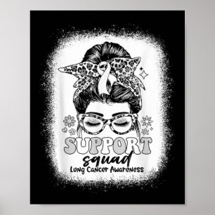 Groovy Support Squad Messy Bun Longkanker Awarene Poster