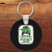Groovy Support Squad Messy Bun nierziekte Sleutelhanger (Voorkant)