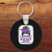 Groovy Support Squad Messy Bun Overdose Awareness Sleutelhanger (Voorkant)