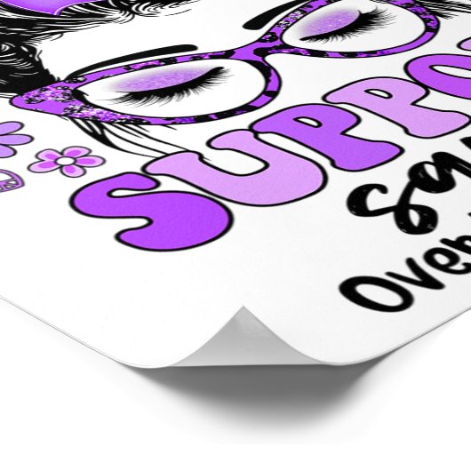 Groovy Support Squad Messy Bun Women Overdose Awar Poster (Hoek)