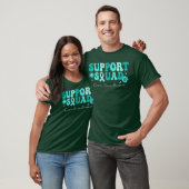 Groovy Support Squad Ovarian Cancer Awareness Whit T-shirt (Unisex)