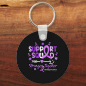 Groovy Support Squad Paars Ribbon Fibromyalgia Aw Sleutelhanger (Voorkant)