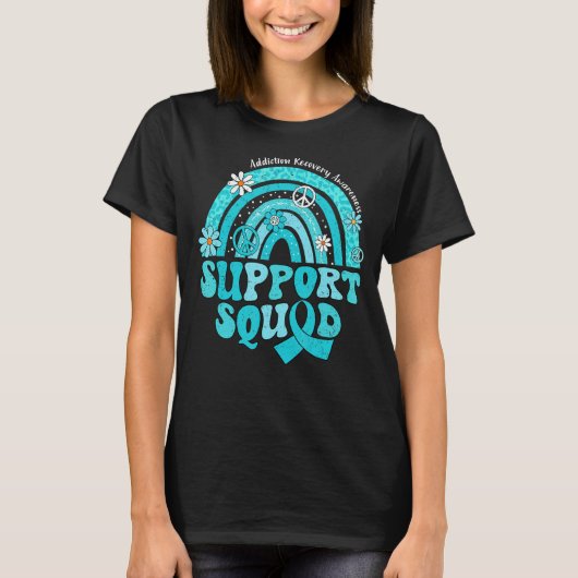 Groovy Support Squad Rainbow Addiction Recovery Aw T-shirt (Voorkant)