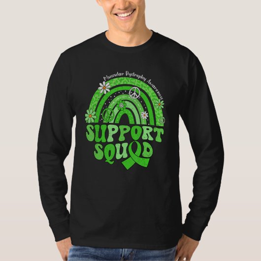 Groovy Support Squad Rainbow Muscular Dystrophy Aw T-shirt (Voorkant)