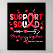 Groovy Support Squad Red Ribbon Blood Cancer Aware Poster (Voorkant)