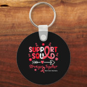 Groovy Support Squad Red Ribbon Blood Cancer Aware Sleutelhanger (Voorkant)
