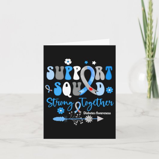 Groovy Support Squad Ribbon T1d Diabetes Awareness Kaart (Voorkant)