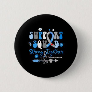 Groovy Support Squad Ribbon T1d Diabetes Awareness Ronde Button 5,7 Cm