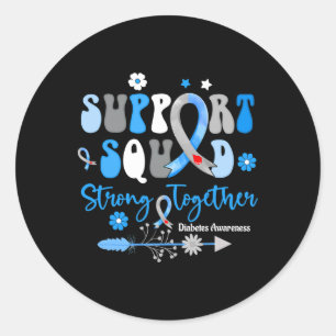 Groovy Support Squad Ribbon T1d Diabetes Awareness Ronde Sticker