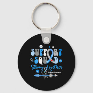 Groovy Support Squad Ribbon T1d Diabetes Awareness Sleutelhanger