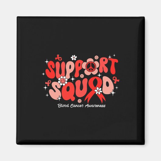 Groovy Support Squad Rode Lint Bloedkanker Bewustz Magneet (Voorkant)