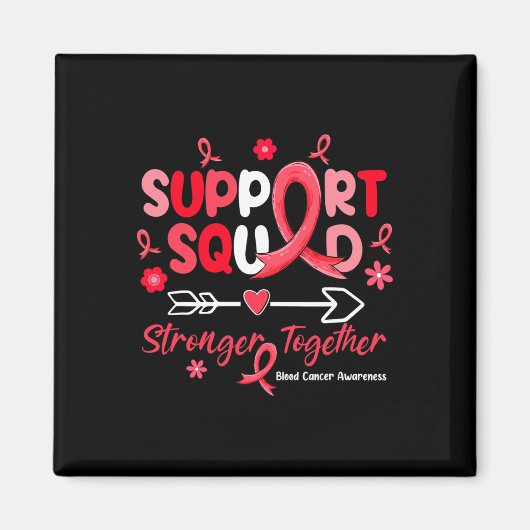Groovy Support Squad Rode Lint Bloedkanker Bewustz Magneet (Voorkant)