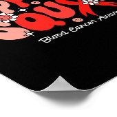 Groovy Support Squad Rode Lint Bloedkanker Bewustz Poster (Hoek)