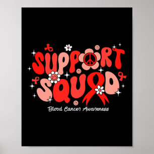 Groovy Support Squad Rode Lint Bloedkanker Bewustz Poster