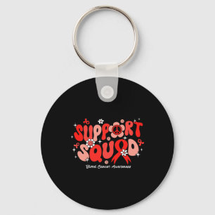 Groovy Support Squad Rode Lint Bloedkanker Bewustz Sleutelhanger