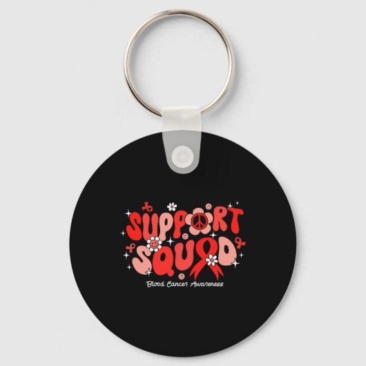 Groovy Support Squad Rode Lint Bloedkanker Bewustz Sleutelhanger (Voorkant)