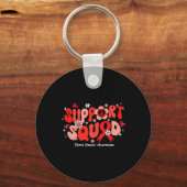 Groovy Support Squad Rode Lint Bloedkanker Bewustz Sleutelhanger (Voorkant)