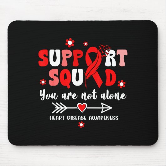 Groovy Support Squad Rode Lint Hartziekte Bewustzi Muismat (Voorkant)