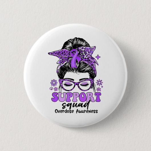 Groovy Support Squad Rommelige Knot Vrouwen Overdo Ronde Button 5,7 Cm (Voorkant)