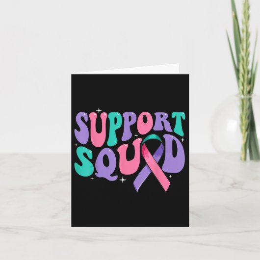 Groovy Support Squad Thyroid Cancer Awareness Frie Kaart (Voorkant)