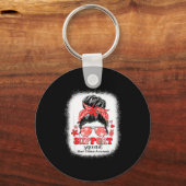 Groovy Support Squad Wanordelijke Knot Rode Lint H Sleutelhanger (Voorkant)