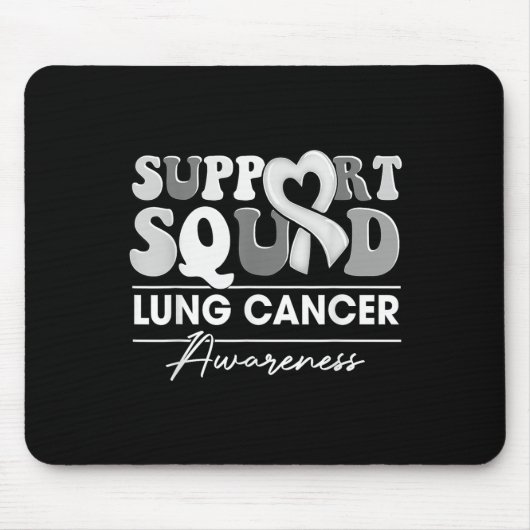 Groovy Support Squad White Ribbon Longkanker Award Muismat (Voorkant)