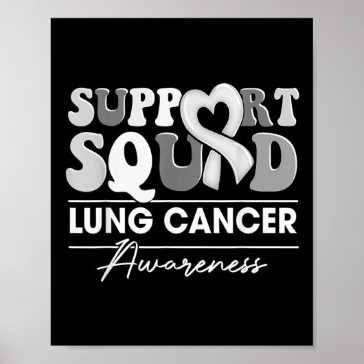 Groovy Support Squad White Ribbon Longkanker Award Poster (Voorkant)