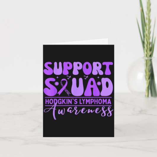 Groovy supportteam hodgkinlymfoom lavendel kaart (Voorkant)