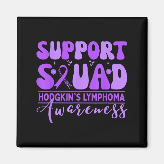 Groovy supportteam hodgkinlymfoom lavendel magneet (Voorkant)