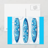 Groovy Surfboard met een bloemontwerp Briefkaart (Voorkant / Achterkant)