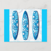 Groovy Surfboard met een bloemontwerp Briefkaart (Voorkant)
