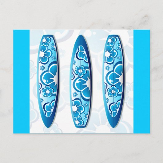 Groovy Surfboard met een bloemontwerp Briefkaart (Voorkant)