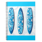 Groovy Surfboard met een bloemontwerp Notitieboek (Voorkant)