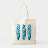 Groovy Surfboard met een bloemontwerp Tote Bag (Voorkant)