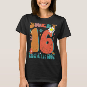 Groovy Sweet 16 Birthday Girl Zestien Zestiende Bo T-shirt