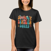 Groovy Sweet 16 Zestien Birthday Girl SQUAD Party T-shirt (Voorkant)
