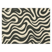 Groovy Swirl Black and Cream Tablecloth Tafelkleed (Voorkant (Horizontaal))