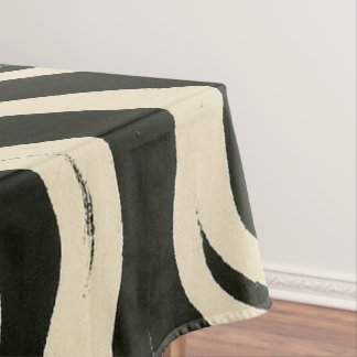 Groovy Swirl Black and Cream Tablecloth Tafelkleed