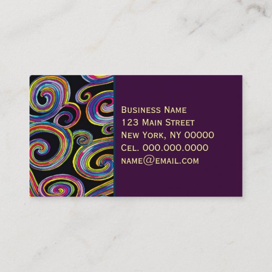 Groovy Swirls - CHANGE COLOR Visitekaartje (Achterkant)