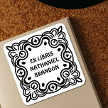 Groovy Swirls Ex Libris Bookplate Labels - Custom<br><div class="desc">Adorn your literary collection with these eye-catching custom Ex Libris labels, featuring a bold border of groovy retro swirls and flowing psychedelic patterns. This unique design clearly displays your "EX LIBRIS" message and personalized names, providing a distinctive and artistic mark of ownership. These high-quality, peel-and-stick labels offer ultimate convenience, providing...</div>
