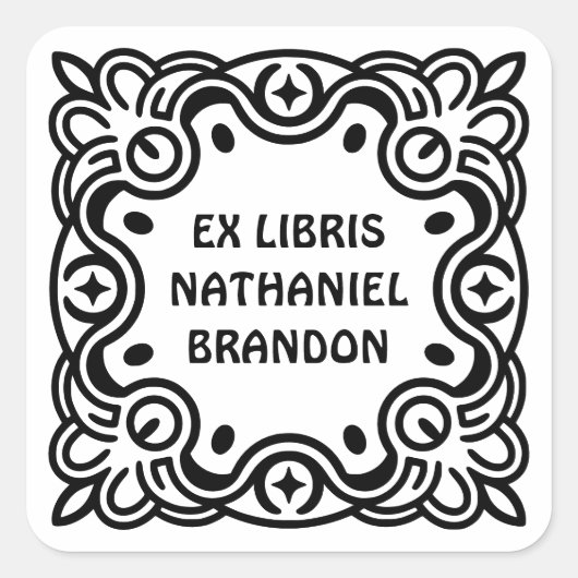 Groovy Swirls Ex Libris Bookplate Labels - Custom (Voorkant)