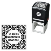 Groovy Swirls Ex Libris Self-Inking Book Stamp Zelfinktende Stempel (In situ)