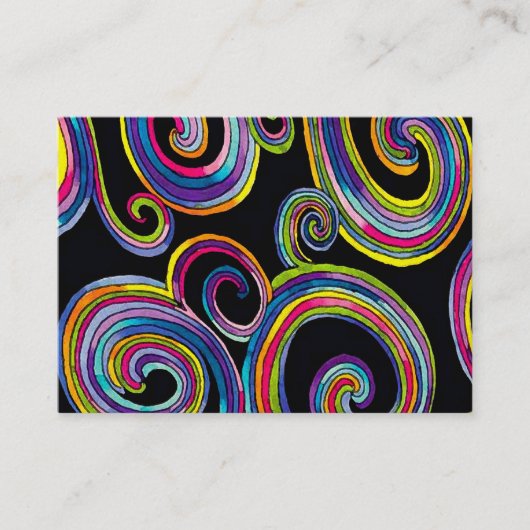 Groovy Swirls (PEARL) SIZE/PAPER/SHAPE OPTIONS - Visitekaartje (Voorkant)