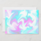 Groovy Swirls Script Save the Date Pink Blue Kaart (Achterkant)