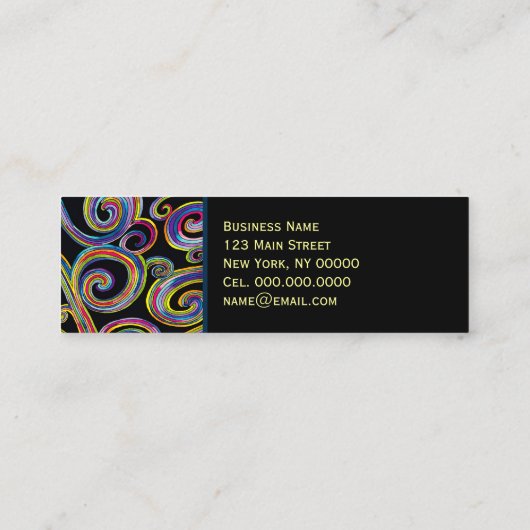 Groovy Swirls ~ Visitekaartje / Roepkaart (Achterkant)