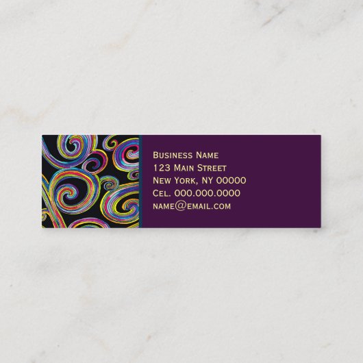Groovy Swirls ~ Visitekaartje / visitekaartje Contactkaartje (Achterkant)