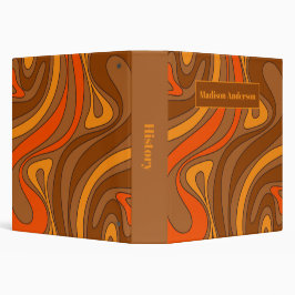 Groovy Swirly Retro 70s Bruin Gepersonaliseerde Sc 1 1/2" Multomap